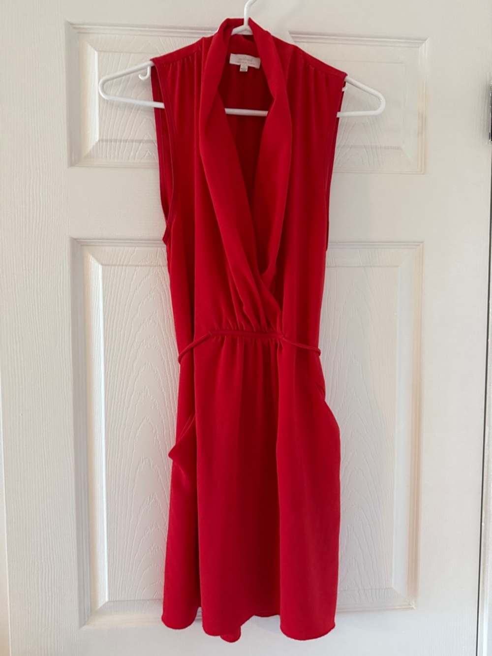 Wilfred Red Sleeveless V-Neck Mini Dress